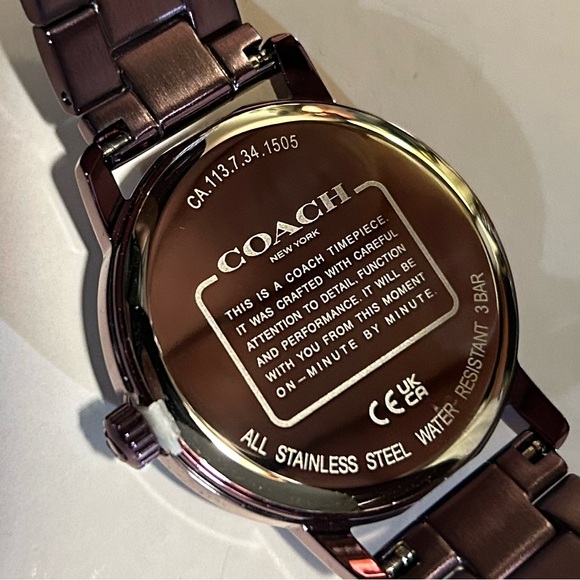 Coach Business Grand Watch 36mm Purple Face & Purple Breclet. - Picture 3 of 7